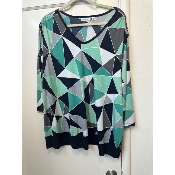 Lot of Susan Graver Liquid Knit Tops 3x Lot Of Six Greens Blues Work Plus Sz EUC - Picture 7 of 16